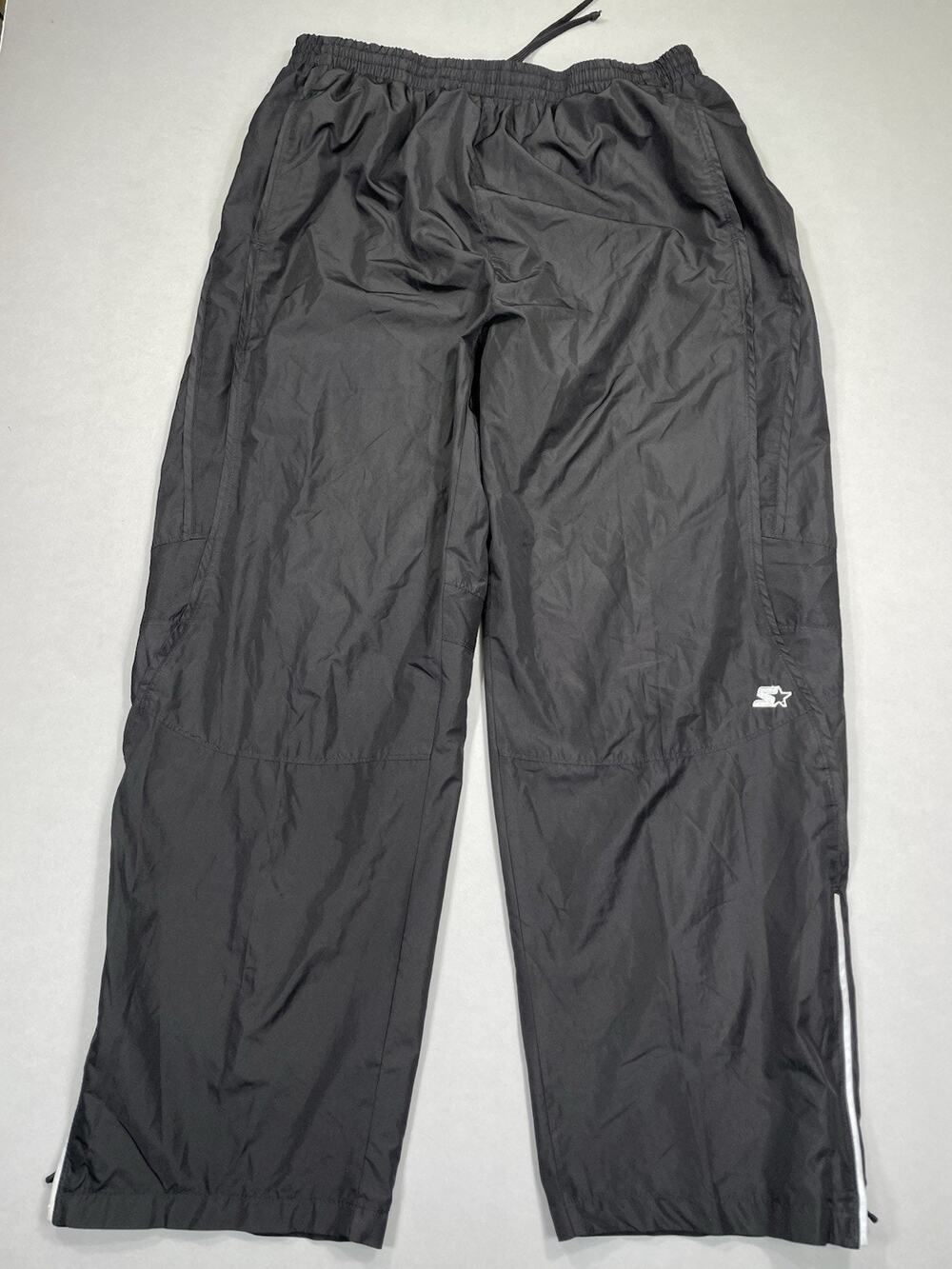 Starter Windbreaker Pants Men’s XL Mesh Lined Black Baggy Active